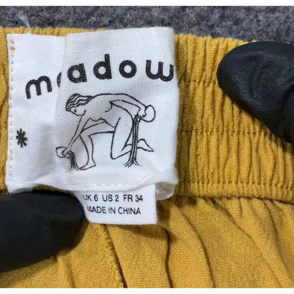 Anthropologie Meadows Caspia Embroidered Yellow Floral shorts US 2 - Picture 4 of 5